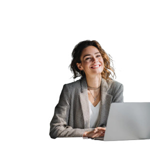 Happy Business Woman V3 Vinyl Car Decal Sticker – Waterproof & UV-Resistant 6.826666666666667"