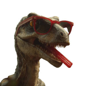 Dino With Sunglasses Vinyl Car Decal Sticker – Waterproof & UV-Resistant 6.826666666666667"