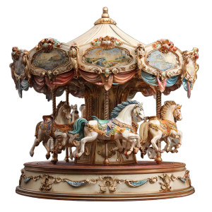 Carousel Vinyl Car Decal Sticker – Waterproof & UV-Resistant 3.4133333333333336"