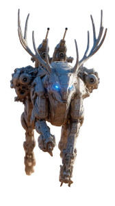 Biomechanical War Deer Vinyl Car Decal Sticker – Waterproof & UV-Resistant 9.706666666666667"