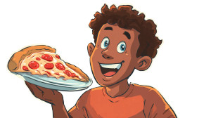 Cheerful Pizza Lover Vinyl Car Decal Sticker – Waterproof & UV-Resistant 5.4