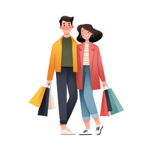 Shopping Couple V2 Vinyl Car Decal Sticker – Waterproof & UV-Resistant 6.826666666666667"