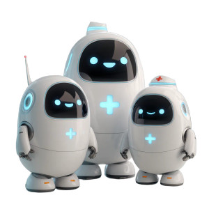 Friendly Medical Robots Vinyl Car Decal Sticker – Waterproof & UV-Resistant 3.4133333333333336"