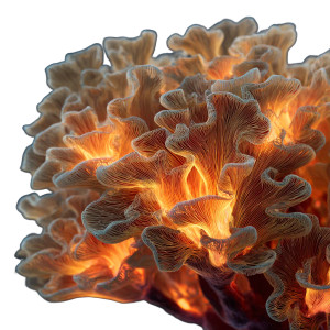 Flame Coral Glow Vinyl Car Decal Sticker – Waterproof & UV-Resistant 3.4133333333333336"