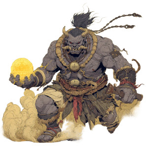 Desert Oni Warrior Vinyl Car Decal Sticker – Waterproof & UV-Resistant 3.4133333333333336"