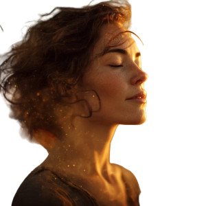 Serene Woman Portrait V8 Vinyl Car Decal Sticker – Waterproof & UV-Resistant 3.4133333333333336"