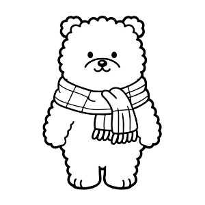 Fluffy Scarf Bear Vinyl Car Decal Sticker – Waterproof & UV-Resistant 6.826666666666667"