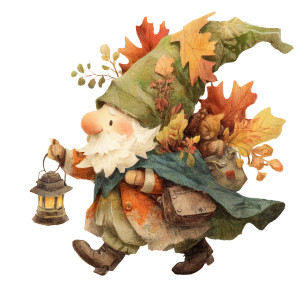 Autumn Gnome Adventure Vinyl Car Decal Sticker – Waterproof & UV-Resistant 6.826666666666667"