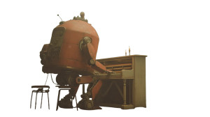 Retro Futuristic Pianist Vinyl Car Decal Sticker – Waterproof & UV-Resistant 5.4