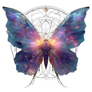 Celestial Butterfly Vinyl Car Decal Sticker – Waterproof & UV-Resistant 3.4133333333333336"