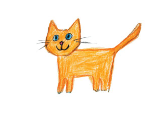 Child'S Cat Drawing Vinyl Car Decal Sticker – Waterproof & UV-Resistant 6.1866666666666665" Child'S Cat Drawing Vinyl Car Decal Sticker – Waterproof & UV-Resistant 6.1866666666666665"