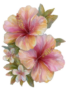 Hawaiian Hibiscus Sunset Vinyl Car Decal Sticker – Waterproof & UV-Resistant 8.213333333333333"