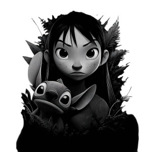 Lilo & Stitch Portrait Vinyl Car Decal Sticker – Waterproof & UV-Resistant 3.4133333333333336"