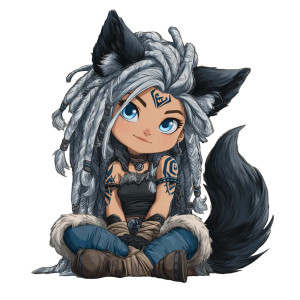 Foxy Viking Girl Vinyl Car Decal Sticker – Waterproof & UV-Resistant 3.4133333333333336"