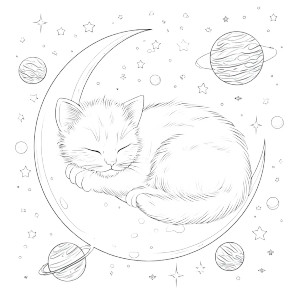 Sleeping Space Cat Vinyl Car Decal Sticker – Waterproof & UV-Resistant 6.826666666666667"