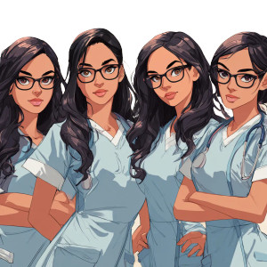 Pretty Nurses Vinyl Car Decal Sticker – Waterproof & UV-Resistant 3.4133333333333336"