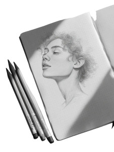 Sketch Of Girl V2 Vinyl Car Decal Sticker – Waterproof & UV-Resistant 4.1066666666666665"