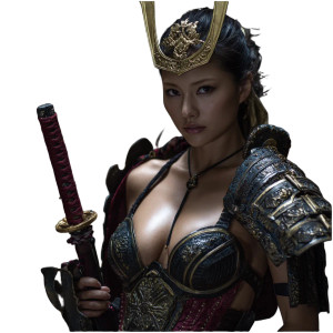 Japanese Warrior Princess Vinyl Car Decal Sticker – Waterproof & UV-Resistant 6.826666666666667"