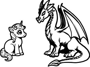 Unicorn And Dragon V2 Vinyl Car Decal Sticker – Waterproof & UV-Resistant 6.1866666666666665"
