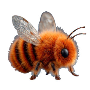 Fluffy Orange Bee Vinyl Car Decal Sticker – Waterproof & UV-Resistant 3.4133333333333336"