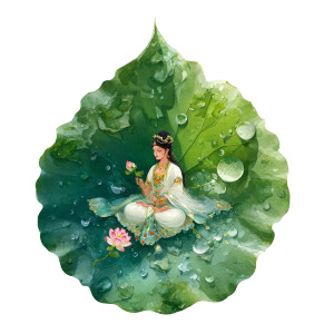 Bodhisattva In Water Drop Vinyl Car Decal Sticker – Waterproof & UV-Resistant 6.826666666666667"