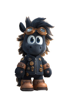 Steampunk Cartoon Horse Vinyl Car Decal Sticker – Waterproof & UV-Resistant 4.1066666666666665"