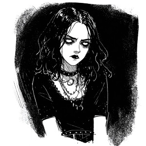 Depressed Goth Woman Vinyl Car Decal Sticker – Waterproof & UV-Resistant 6.826666666666667"