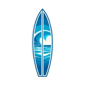 Blue Surfboard Logo Vinyl Car Decal Sticker – Waterproof & UV-Resistant 6.826666666666667"