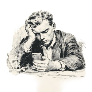 Tired Man Smartphone Vinyl Car Decal Sticker – Waterproof & UV-Resistant 6.826666666666667"