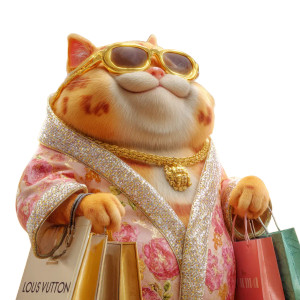 Rich Cartoon Cat Vinyl Car Decal Sticker – Waterproof & UV-Resistant 6.826666666666667"