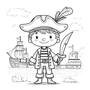 Cute Pirate Kid Vinyl Car Decal Sticker – Waterproof & UV-Resistant 3.4133333333333336"