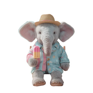 Elephant Eating Ice Cream Vinyl Car Decal Sticker – Waterproof & UV-Resistant 3.4133333333333336"