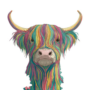 Highland Cow Art V5 Vinyl Car Decal Sticker – Waterproof & UV-Resistant 3.4133333333333336"