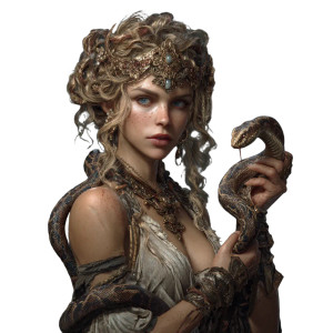 Fantasy Medusa Cobra Vinyl Car Decal Sticker – Waterproof & UV-Resistant 3.4133333333333336"