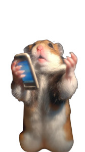 Hamster With Smartphone Vinyl Car Decal Sticker – Waterproof & UV-Resistant 9.706666666666667"