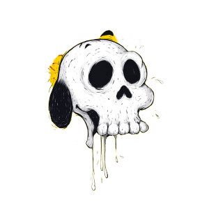 Cartoon Snoopy Skull Vinyl Car Decal Sticker – Waterproof & UV-Resistant 3.4133333333333336"