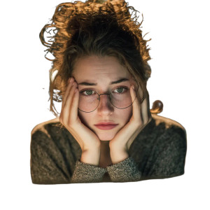 Stressed Working Woman Vinyl Car Decal Sticker – Waterproof & UV-Resistant 6.826666666666667"