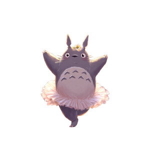 Dancing Tutu Totoro Vinyl Car Decal Sticker – Waterproof & UV-Resistant 3.4133333333333336"