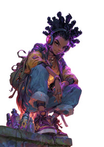 Afro Anime Teen Vinyl Car Decal Sticker – Waterproof & UV-Resistant 4.373333333333333"