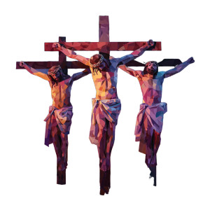 Crucifixion Mosaic Vinyl Car Decal Sticker – Waterproof & UV-Resistant 6.826666666666667"