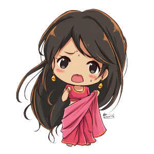 Ananya In Saree Vinyl Car Decal Sticker – Waterproof & UV-Resistant 3.4133333333333336"