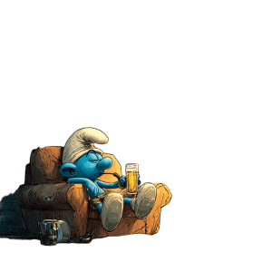 Sleepy Smurf Vinyl Car Decal Sticker – Waterproof & UV-Resistant 6.826666666666667"