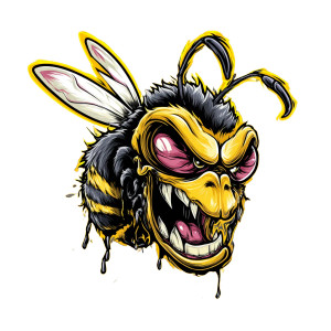 Angry Punk Bee Vinyl Car Decal Sticker – Waterproof & UV-Resistant 3.4133333333333336" Angry Punk Bee Vinyl Car Decal Sticker – Waterproof & UV-Resistant 3.4133333333333336"