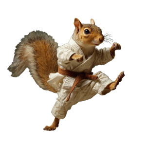 Karate Squirrel Vinyl Car Decal Sticker – Waterproof & UV-Resistant 3.4133333333333336" Karate Squirrel Vinyl Car Decal Sticker – Waterproof & UV-Resistant 3.4133333333333336"