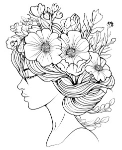 Flower-Haired Woman V2 Vinyl Car Decal Sticker – Waterproof & UV-Resistant 4.05333333333333