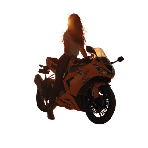 Woman On Motorcycle V2 Vinyl Car Decal Sticker – Waterproof & UV-Resistant 3.4133333333333336"