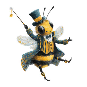 Magician Bee Vinyl Car Decal Sticker – Waterproof & UV-Resistant 3.4133333333333336" Magician Bee Vinyl Car Decal Sticker – Waterproof & UV-Resistant 3.4133333333333336"