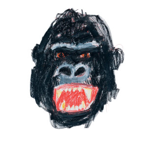 Gorilla Mask Drawing Vinyl Car Decal Sticker – Waterproof & UV-Resistant 6.826666666666667"