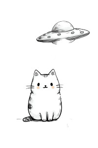 Ethereal Cat Ufo Vinyl Car Decal Sticker – Waterproof & UV-Resistant 8.96"