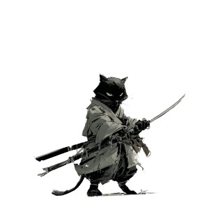 Samurai Cat V50 Vinyl Car Decal Sticker – Waterproof & UV-Resistant 6.826666666666667"